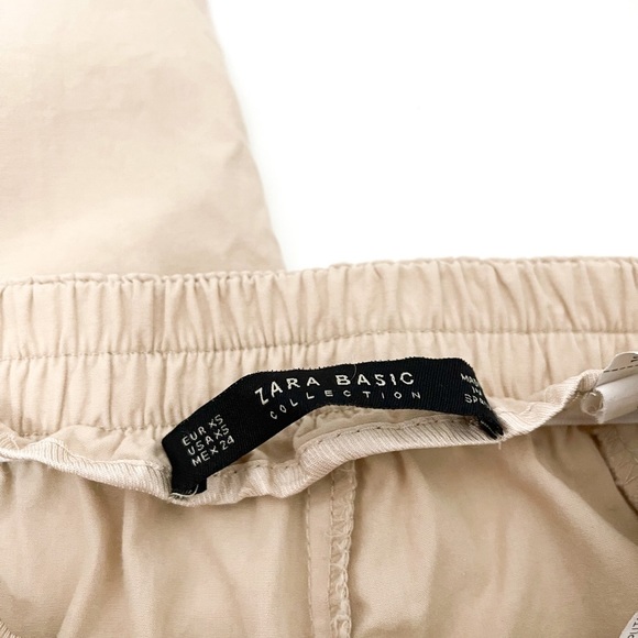 Zara Khaki Paper Bag Waist Tie Pants Size XS - Picture 8 of 9